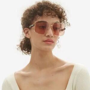 NEW Dior ARCHIDIOR S1U  B0E0 Gold Pink Women Oversized Square Sunglasses